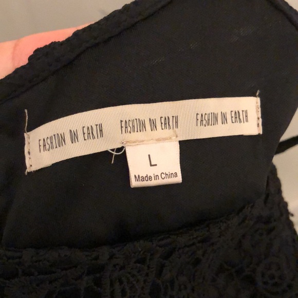 BLACK CROCHET ROMPER SHORTS - Picture 6 of 6